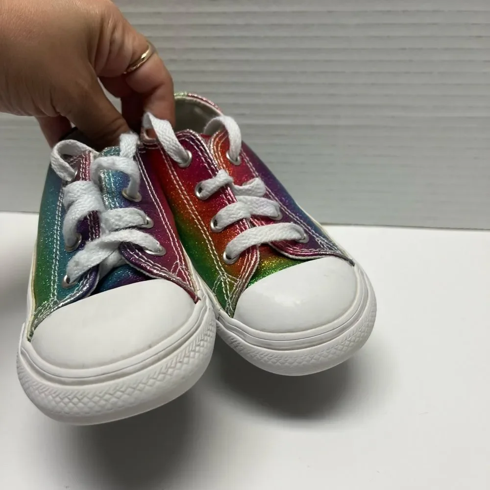 Converse All Star Rainbow Metallic‎ Glitter Sneakers –Size 7